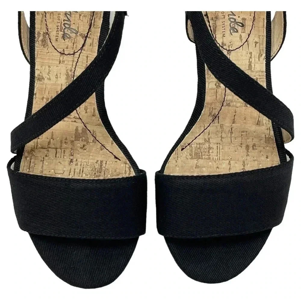 Life Stride Yasmine Womens Canvas Wedge Dress Sandals Soft System Insole Size 5M - Picture 12 of 15